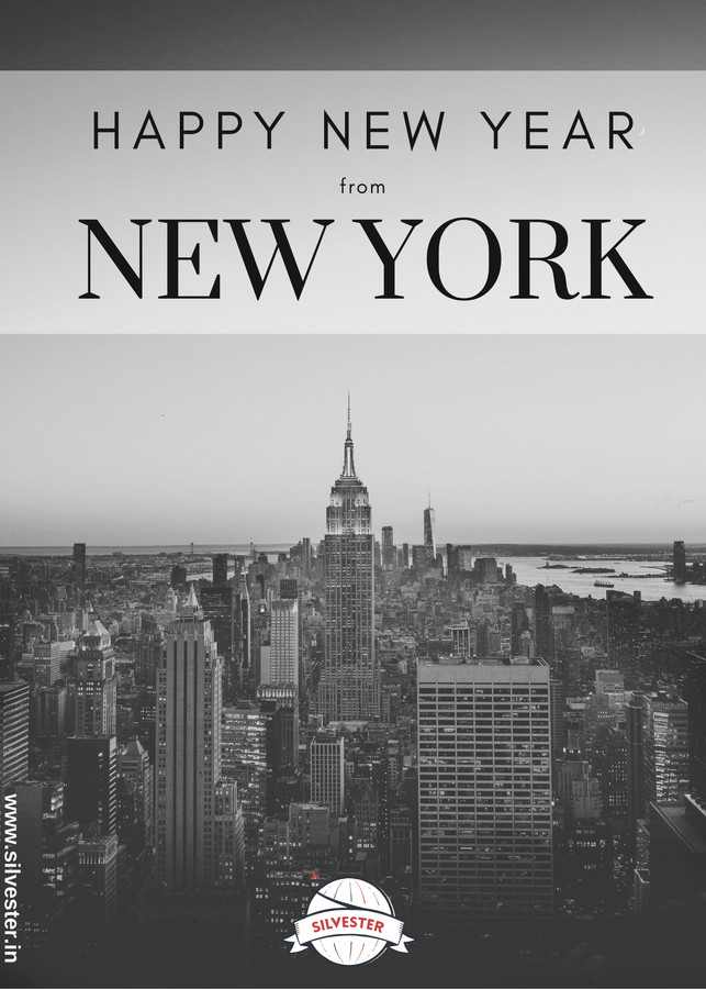  "Happy New Year" aus der Stadt, die niemals schläft! Verbringt ihr Silvester in New York? Dann schickt doch diese Grußkarte an eure Liebsten und wünscht ihnen einen guten Rutsch ins neue Jahr! 