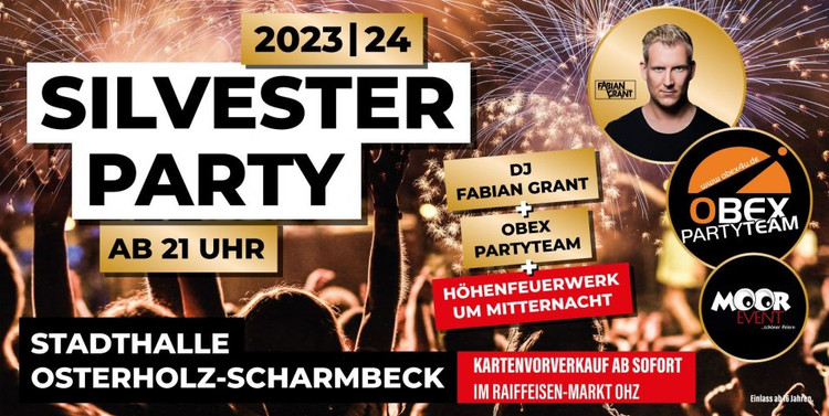 Silvesterveranstaltung: Silvesterparty in der Stadthalle OHZ - Osterholz-Scharmbeck 2023/2024