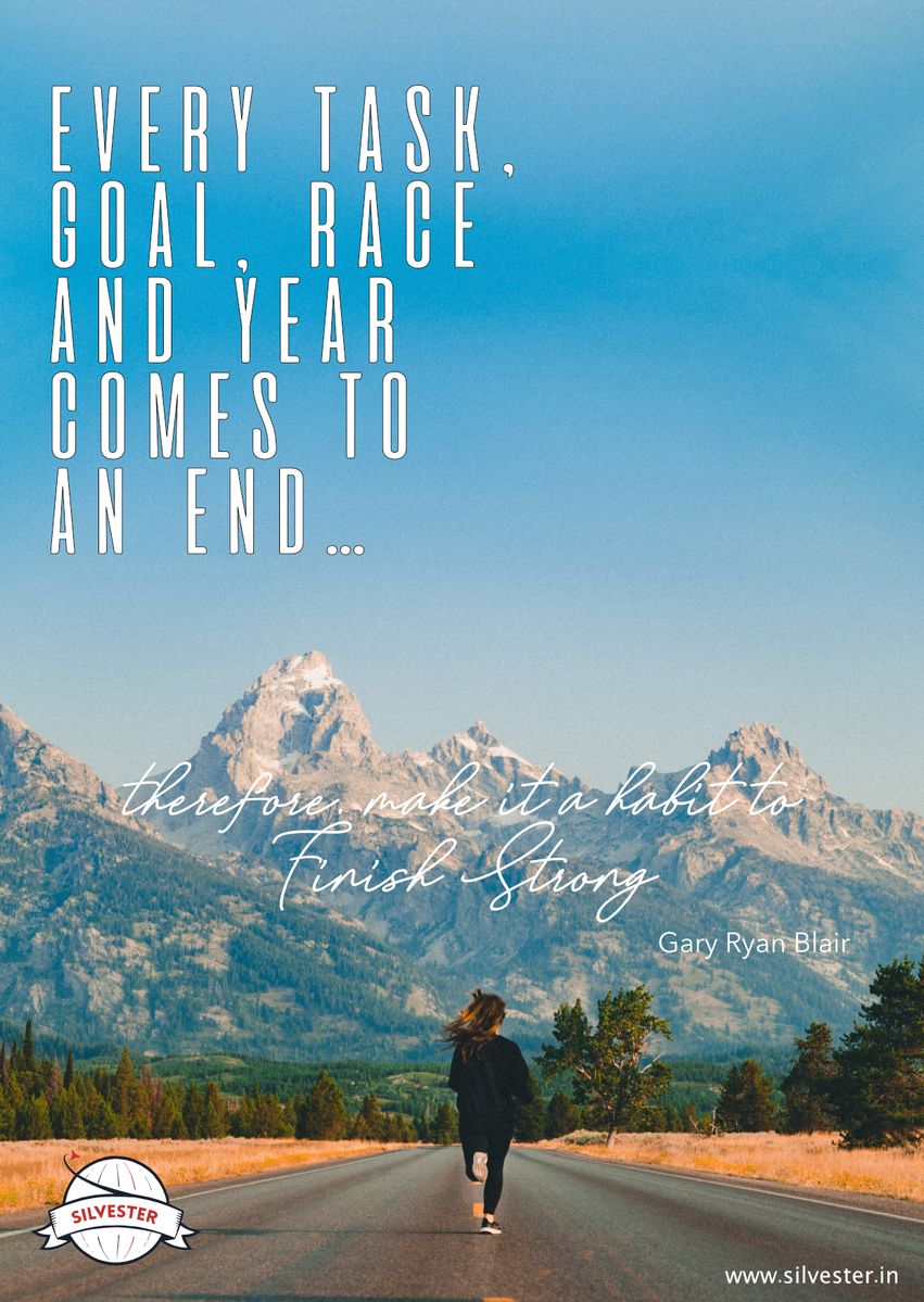 Der Beginn eines neuen Jahres ist ein guter Moment, um inne zu halten und zu reflektieren und nachzudenken. Versende diese Grußkarte zu Silvester als Erinnerung daran und um einen guten Rutsch zu wünschen. "Every task, goal, race and year comes to an end...therefore make it an effort to finish strong".