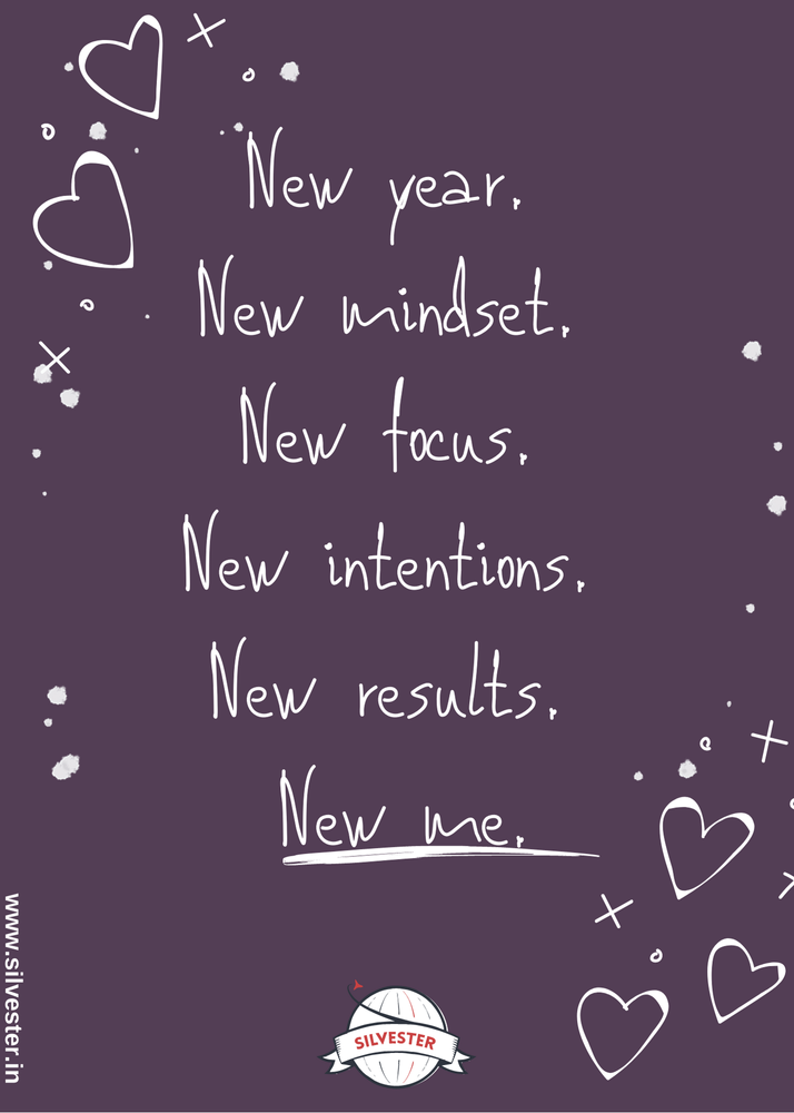 Motivierende und inspirierende Sprüche für das neue Jahr: "New year. New mindset. New focus. New intentions. New results. New me.", was so viel heißt wie "Neues Jahr. Neue Denkweise. Neuer Fokus. Neue Pläne. Neue Ergebnisse. Neues Ich."