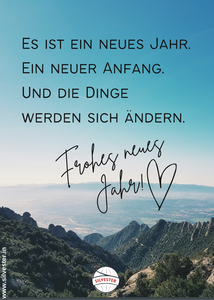 Diese Grußkarte ist perfekt für Freunde oder Menschen in deinem Umfeld, die ein schwieriges Jahr hatten, denn es erinnert sie, dass ein neues Jahr auch ein Neuanfang ist. "Es ist ein neues Jahr. Ein neuer Anfang. Und die Dinge werden sich ändern.". Inspiriere sie mit dieser Grußkarte, indem du sie per WhatsApp oder E-Mail versendest!