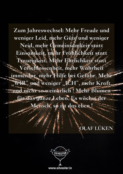 Sende deinen Liebsten die besten Wünsche zum Jahreswechsel 2026/2027 mit einem Zitat von Olaf Lüken