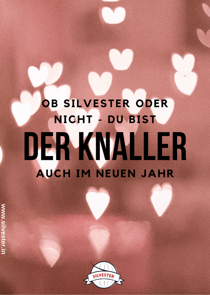 Habt ihr jemand ganz besonderen in eurem Leben, dem ihr zu Silvester mitteilen wollt, wie gern ihr ihn habt? Versendet unsere Grußkarte per E-Mail oder per WhatsApp! "Ob Silvester oder nicht - du bist der Knaller! Auch im neuen Jahr!"