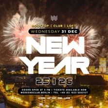 Flyer der Silvesterveranstaltung: New Year's Eve – Rooftop over Berlin