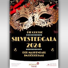Flyer der Silvesterveranstaltung: Silvestergala 2024 mit Buffet im Rödersaal