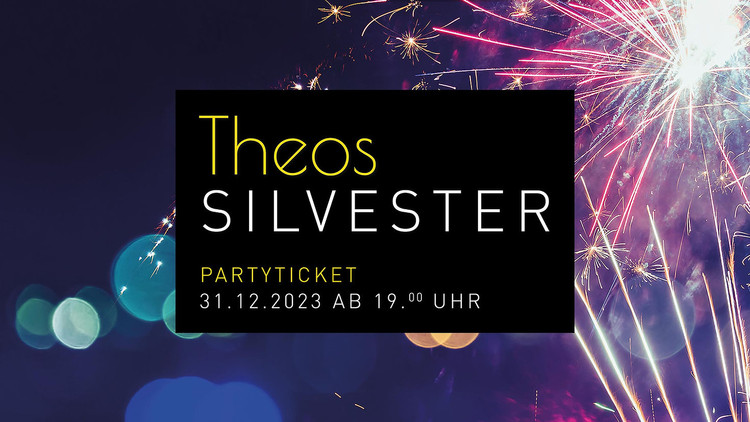 Flyer der Silvesterveranstaltung: Silvesterparty im Theos Eventsaal am Wolfstein 2023/2024