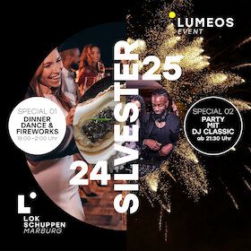 Silvesterveranstaltung: Dinner, Dance & Fireworks an Silvester 2024 im LOKSCHUPPEN MARBURG