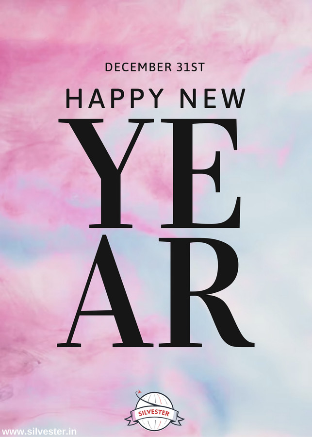 Wünsche deinen Liebsten ein frohes, neues Jahr und einen guten Rutsch mit dieser pinken Silvester-Grußkarte!