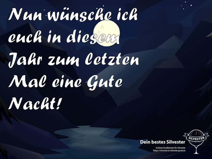 Nun wünsche ich euch in diesem Jahr zum letzten Mal eine gute Nacht!