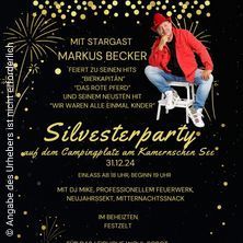 Flyer der Silvesterveranstaltung: Silvesterparty mit Markus Becker auf dem Campingplatz am Kamernschen See 