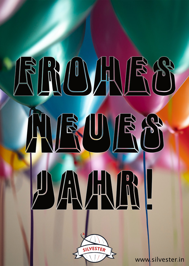 Zu einer richtigen SIlvesterparty gehören natürlich auch jede Menge bunter Luftballons! Verschicke dieses Jahr doch an alle, die du nicht persönlich zum neuen Jahr beglückwünschen kannst, eine unserer Grußkarten - ganz einfach per E-Mail oder WhatsApp!