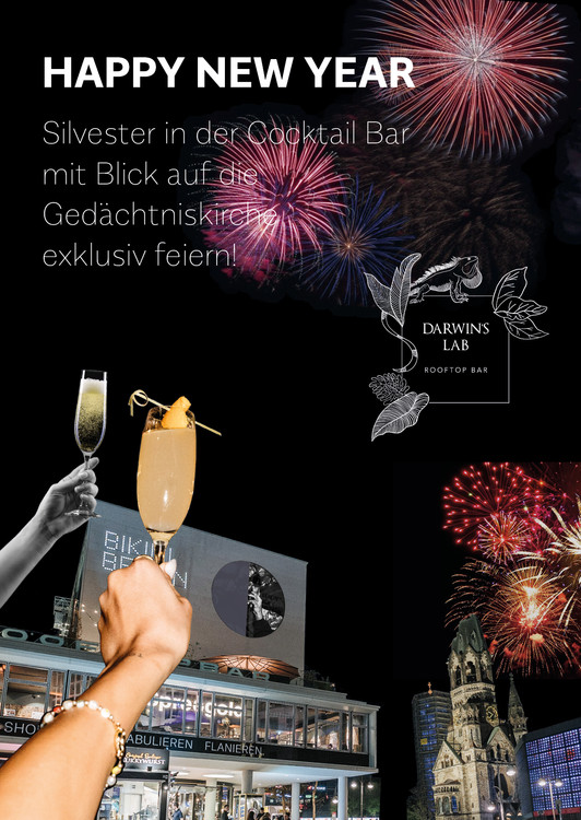 Flyer der Silvesterveranstaltung: Silvesterfeier 2023 im Spreegold Bikini Berlin am Ku'Damm