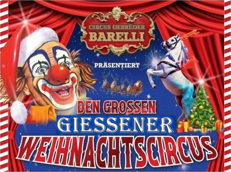 Flyer der Silvesterveranstaltung: Gießener Weihnachtscircus an Silvester und Neujahr 2023/2024