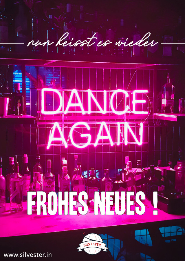 "Dance Again!" könnte Euer Motto für die Party des Jahres zu Silvester werden! Sende diese Grußkarte doch an deine liebsten Party-Verbündeten und wünsche ihnen damit auch gleich ein frohes, neues Jahr und einen guten Rutsch!