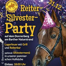 Flyer der Silvesterveranstaltung: Reiter-Silvesterparty für die ganze Familie am Barther Naturstrand