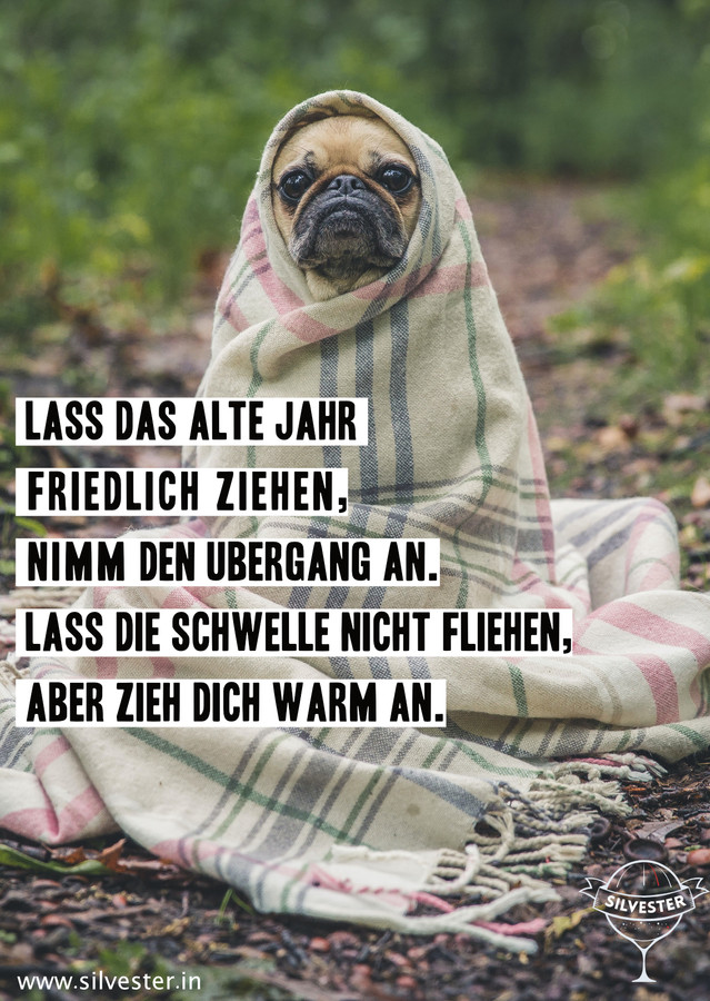  "Lass das alte Jahr friedlich ziehen. Nimm den Übergang an, lass die Schwelle nicht fliehen, aber zieh dich warm an." 