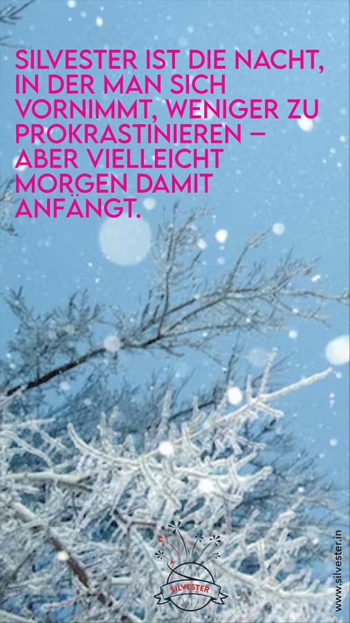 Silvester ist die Nacht, in der man sich vornimmt, weniger zu prokrastinieren - aber vielleicht morgen damit anfängt.