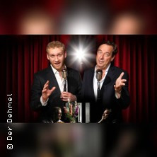 Flyer der Silvesterveranstaltung: Was soll das ganze Theater? – Ein Chanson-Abend mit Johannes Hallervorden & Marten Sand 2025/26