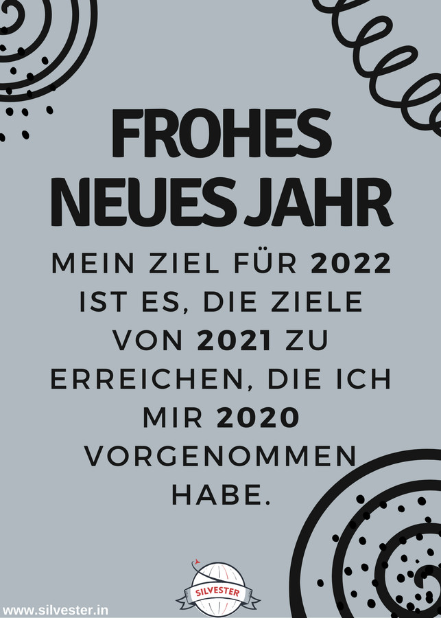 "Mein Ziel für 2022 ist es, die Ziele von 2021 zu erreichen, die ich mir 2020 vorgenommen habe." - kennst du jemanden, der seine Ziele schon mehrmals verschoben hat? Dann wäre diese Grußkarte perfekt für ihn. Sende dieser Person doch diesen lustigen Reminder und wünsche ihm oder ihr ein frohes, neues Jahr!