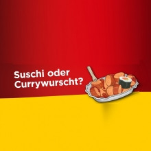 Flyer der Silvesterveranstaltung: Suschi oder Currywurscht? -  Silvester mit Hannelore Kucich