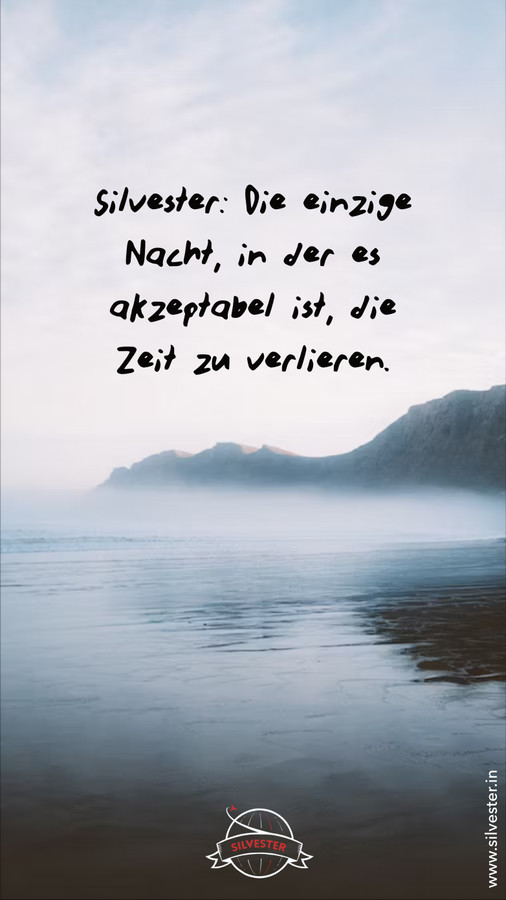  Silvester: die einzige Nacht, in der es akzeptabel ist, die Zeit zu verlieren.  