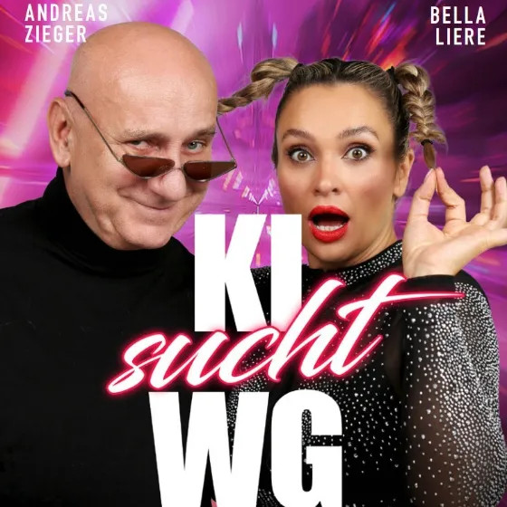 Flyer der Silvesterveranstaltung: Satirischer Neujahrsempfang 2026 im Kabarett Obelisk – ein Jahresauftakt mit Biss