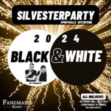 Flyer der Silvesterveranstaltung: Black & White – Deine Silvesterparty 2024 in Damme!