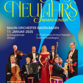 Silvesterveranstaltung: Neujahrskonzert 2025 mit dem Salonorchester Baden-Baden in der Schlossgartenhalle Ettlingen