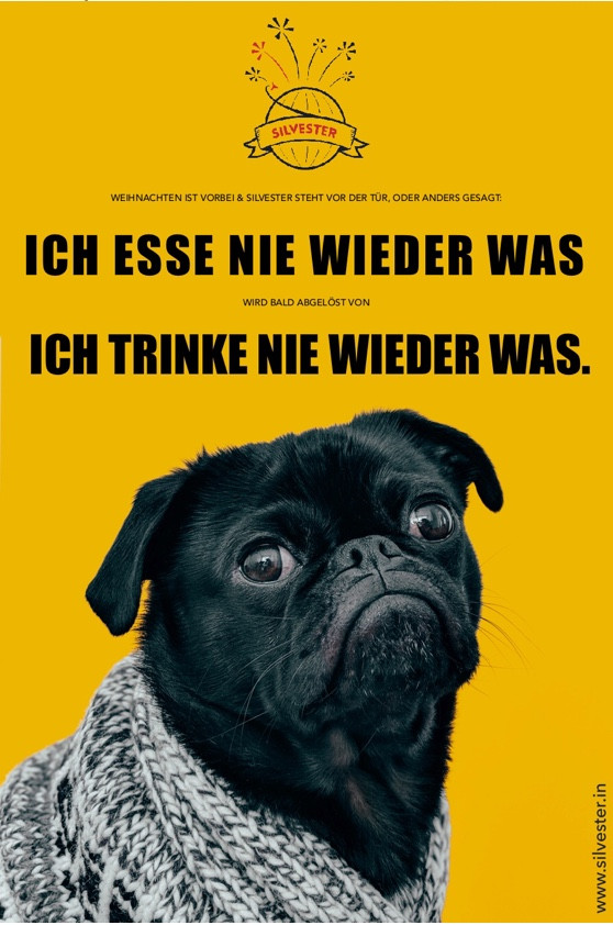 Weihnachten ist vorbei & Silvester steht vor der Tür. Oder anders gesagt:
ICH ESSE NIE WIEDER WAS
wird bald abgelöst von
ICH TRINKE NIE WIEDER WAS.