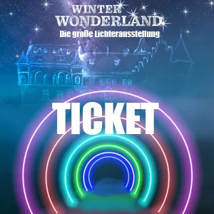 Flyer der Silvesterveranstaltung: Winterwonderland - Die große Lichterausstellung an Silvester 2024 und Neujahr