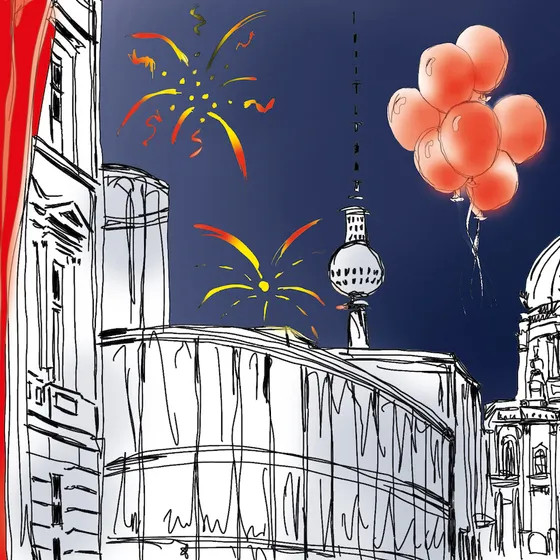 Flyer der Silvesterveranstaltung: Best-of zum Jahreswechsel im Theater im Palais – ein funkelnder Abend mit Alina Lieske und Carl Martin Spengler