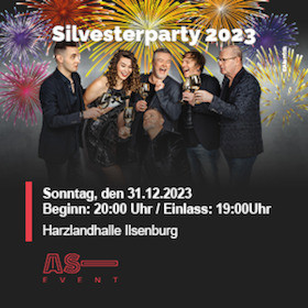 Silvesterveranstaltung: Silvesterparty 2023 mit der LIVE-Musik Partyband „Atemlos“ & DJ André S. in der Harzlandhalle
