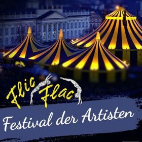 Flyer der Silvesterveranstaltung: Silvester im Zirkus: Flic Flac Kassel's 15. Festival der Artisten in Kassel