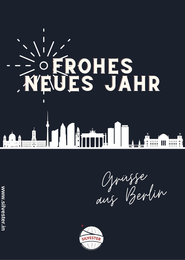Wenn du deinen Liebsten auf Berlinerisch ein frohes, neues Jahr wünschen willst, kannst du ""Ick wünsch da nen jutet neuet Jahr!" sagen. Oder du sendest ihnen einfach unsere Grußkarte mit der Berliner Skyline per WhatsApp oder E-Mail und wünschst ihnen somit einen guten Rutsch ins nächste Jahr!