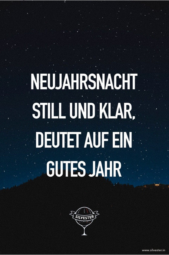 Neujahrsnacht still und klar, deutet auf ein Gutes Jahr!