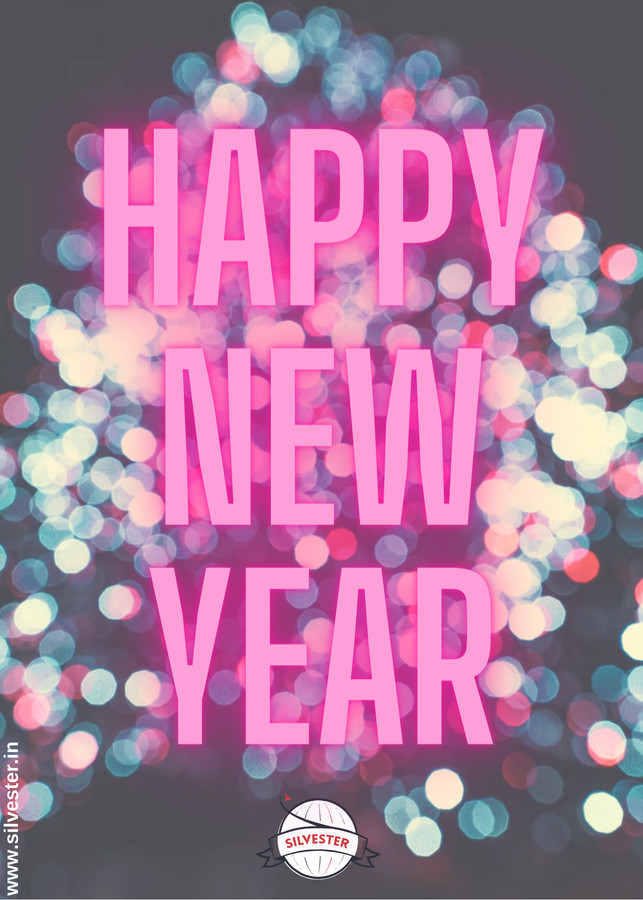 "Happy New Year" - für die perfekte Party benötigt man natürlich passende Deko und eine tolle Beleuchtung! Mit dieser farbenfrohen Silvester-Grußkarte habt ihr beides vereint. Versendet diese Grüße und bringt alle in den Party-Modus!