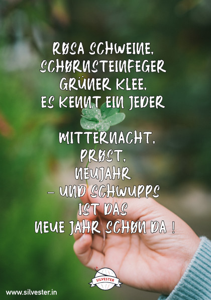 Mitternacht, Prost, Neujahr - und schwupps ist das neue Jahr schon da! Silvestergrüße für deine Freunde, Bekannten und Verwandten.