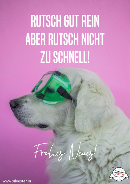  Silvestergrüße für das neue Jahr: "Rutsch gut rein, aber rutsch nicht zu schnell! Frohes neues!" 