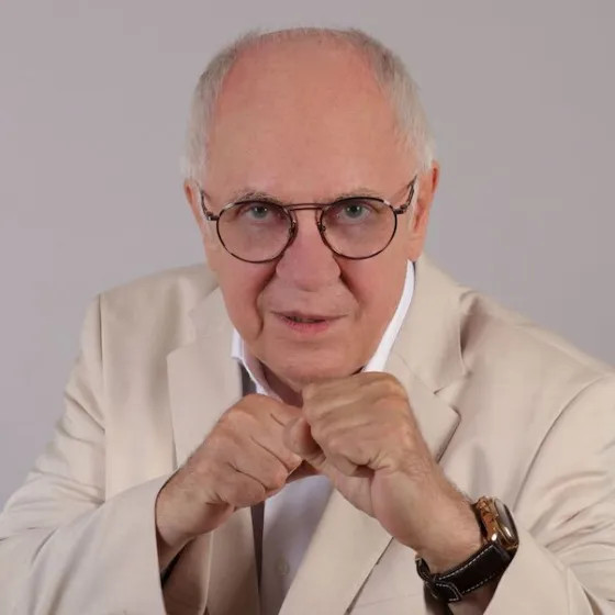 Flyer der Silvesterveranstaltung: Der satirische Neujahrsempfang 2026 im Kabarett Obelisk Potsdam