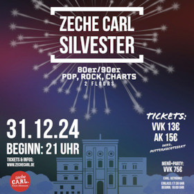 Silvesterveranstaltung: Silvesterparty 2024 + Menü in der Zeche Carl in Essen