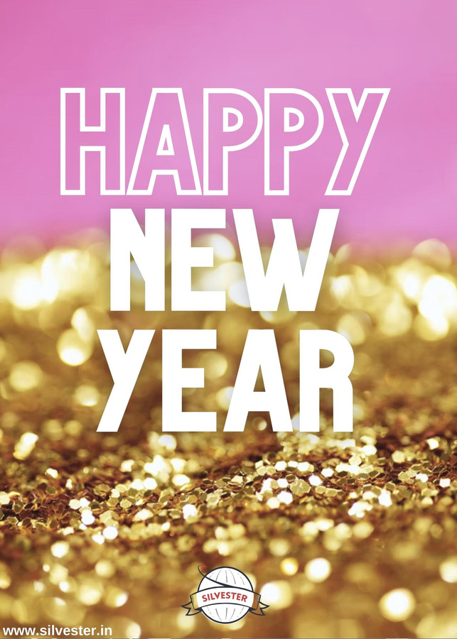 Silvestergrüße in Pink und Gold für einen gelungenen Jahreswechsel!