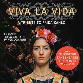 Flyer der Silvesterveranstaltung: Viva La Vida – Frida-Kahlo-Tribute an Silvester im Theaterhaus Stuttgart