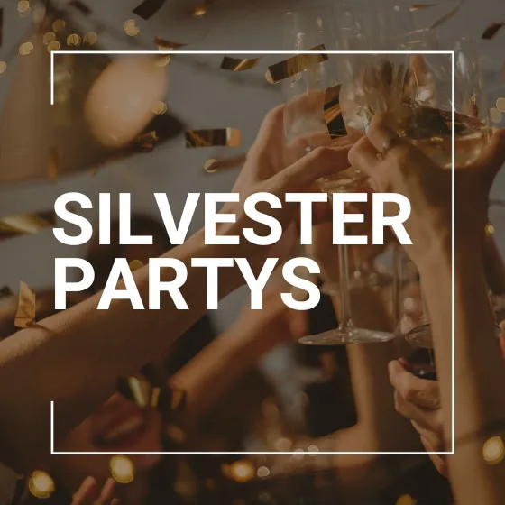 Flyer der Silvesterveranstaltung: Silvester Knaller 2025 - Dinner for one im Hof-Theater Bad Freienwalde