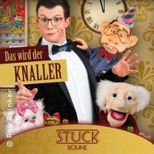 Flyer der Silvesterveranstaltung: Silvester mit Roy Reinker in Leipzig – Comedy-Show mit Puppen & Pointen