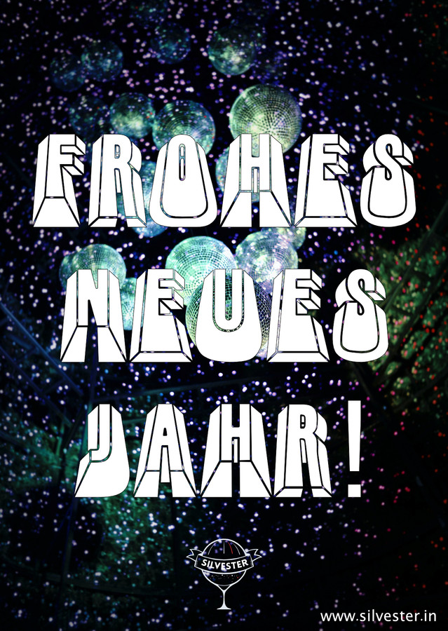 Tolle Silvestergrüße mit einer Menge Glitter und verrückten Discokugeln! 