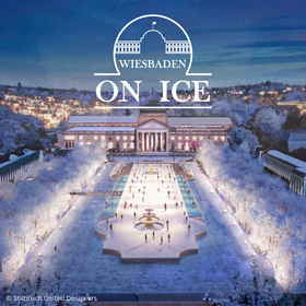 Flyer der Silvesterveranstaltung: WIESBADEN ON ICE - Schlittschuhlaufen an Silvester 2024