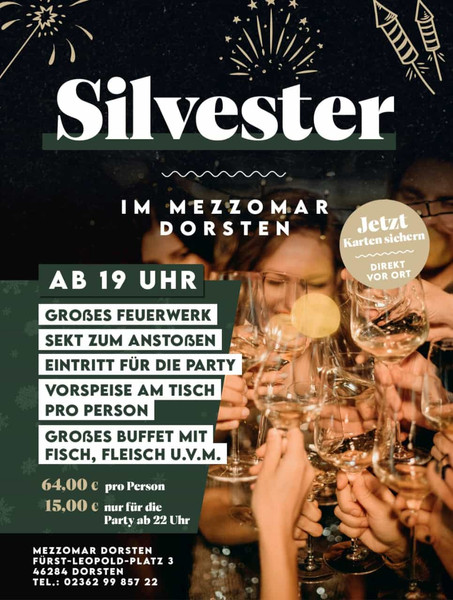 Silvesterveranstaltung: Silvester 2023 im Mezzomar Dorsten