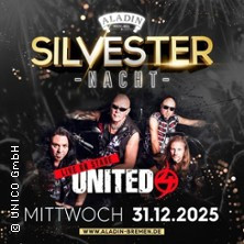 Flyer der Silvesterveranstaltung: Aladin Silvester Nacht 2025/2026 – Bremen feiert ins neue Jahr